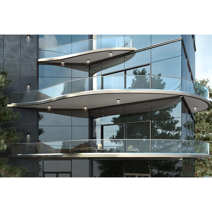 High Quality Balcony Glass Railing Aluminum U Channel With Bending Glass