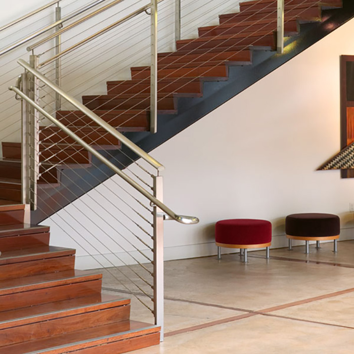 Residence Indoor Staircase Cable Railing Use Stainless Steel Handrail