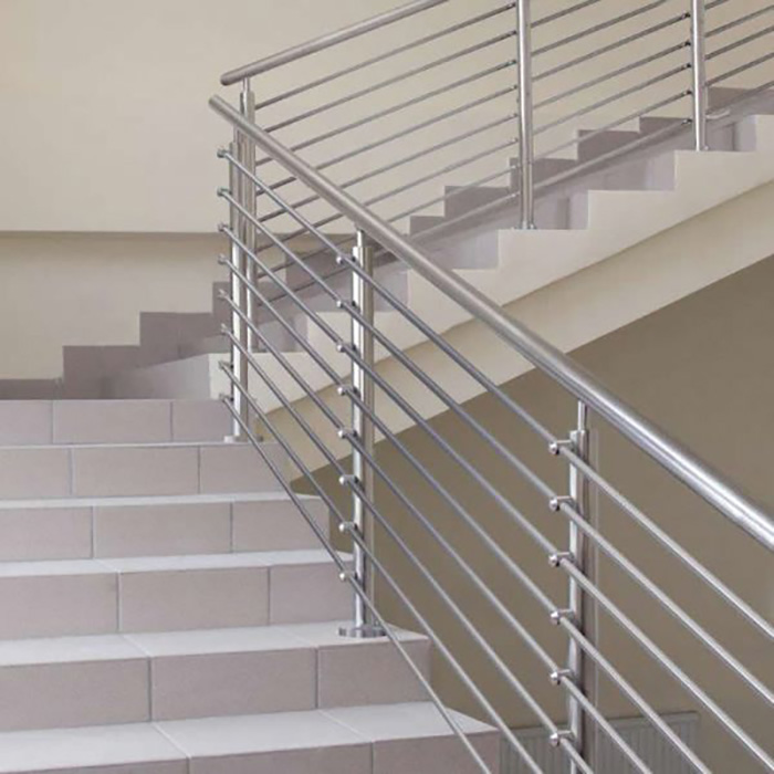 Building Safe Passage Stairs Stainless Steel Solid Rod Railing
