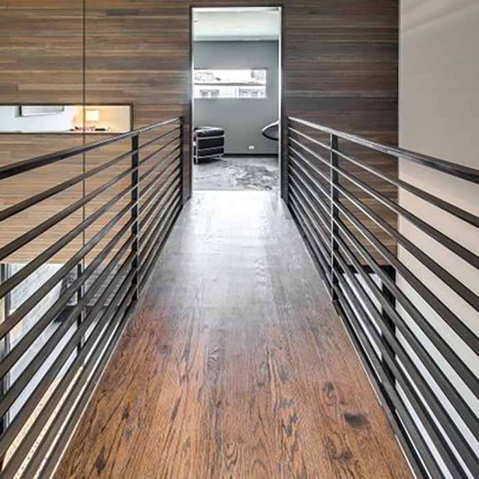 High-rise Corridor Indoor Stainless Steel Staircase Solid Rod Railing