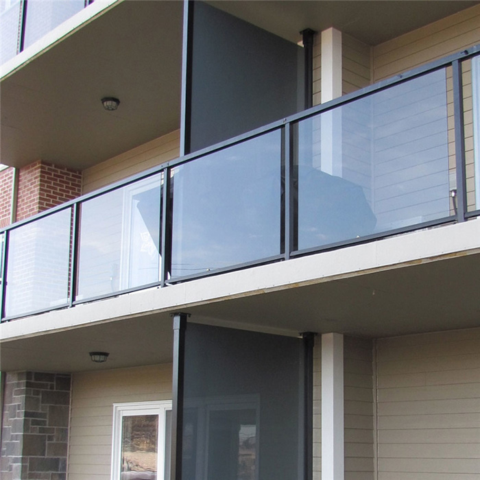 Aluminum Alloy Frame Balustrades Custom Balcony Aluminium Post Glass Railing