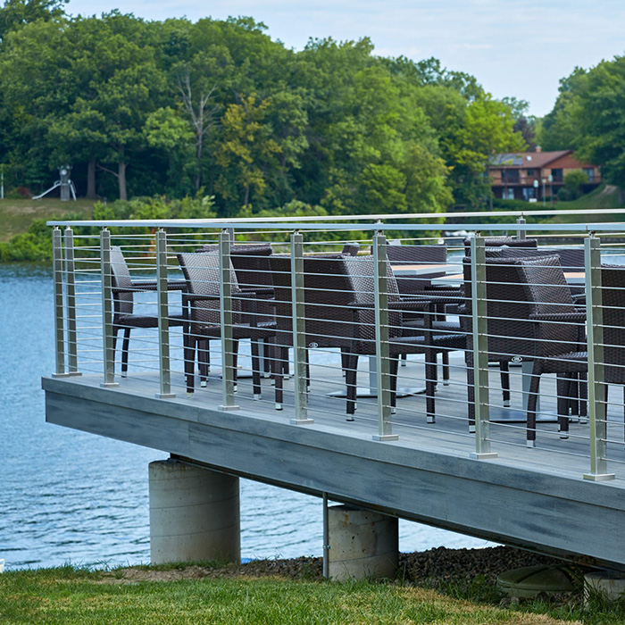 Park lakeside Terrace Solid Rod Railing Use Stainless Steel Rod