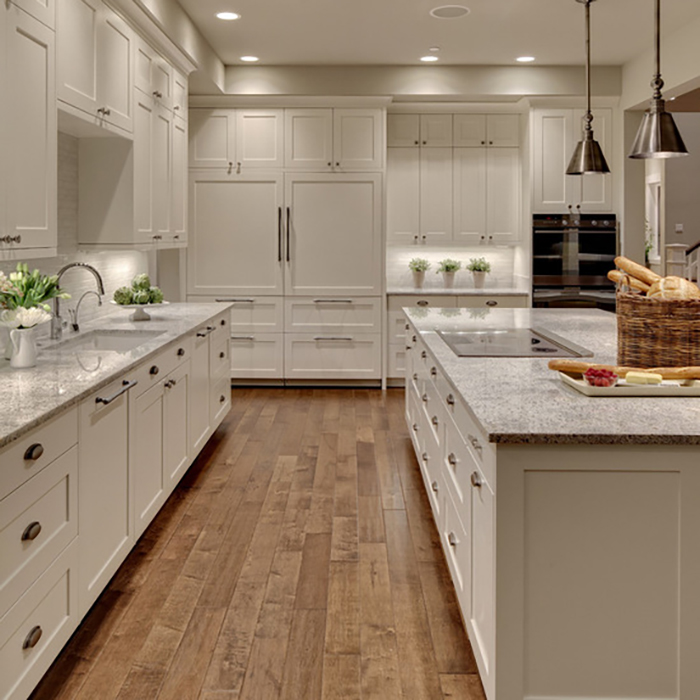 Residential Villa Custom White Lacquer Kitchen Cabinet With Islands