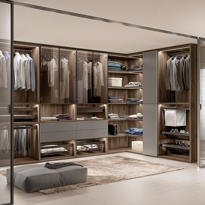 Custom Cloakroom Furniture Closet Open Wardrobes Use Sliding Glass Doors