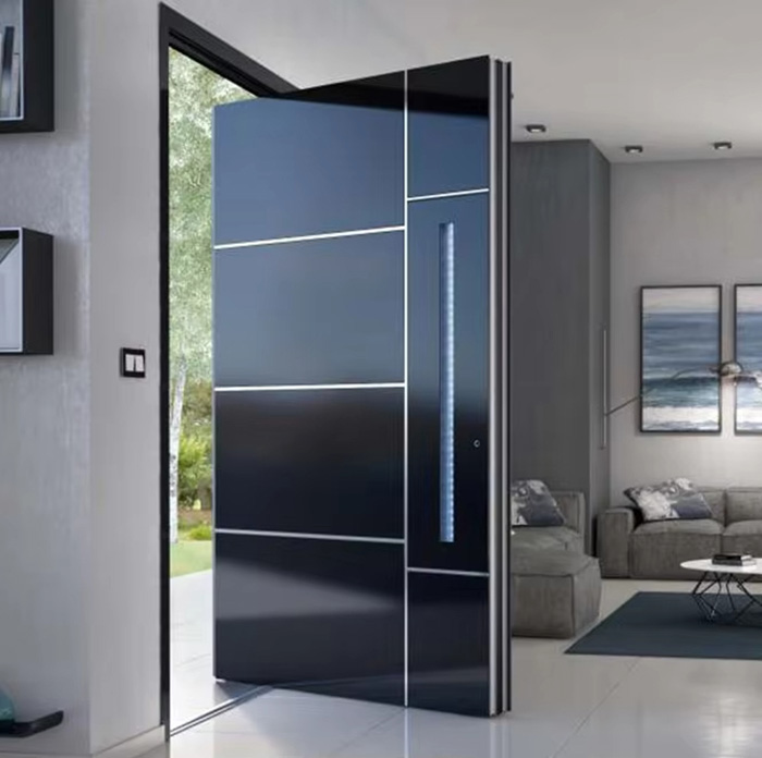 Main Entry Pivot Door Entrance Wooden Door Design High Gloss Paint finish