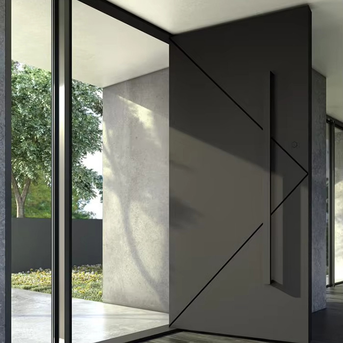 Luxury House Main Entry Pivot Door Design Front External Modern Solid Wooden Doors