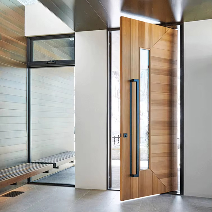 Luxury UK House Wooden Doors Design Front External Modern Main Entry Wood Pivot Door