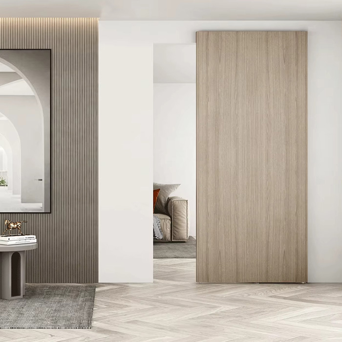 Modern Style Wood Sliding Hidden Doors Magic Door Wooden Doors for House Sliding System Hardware Kit