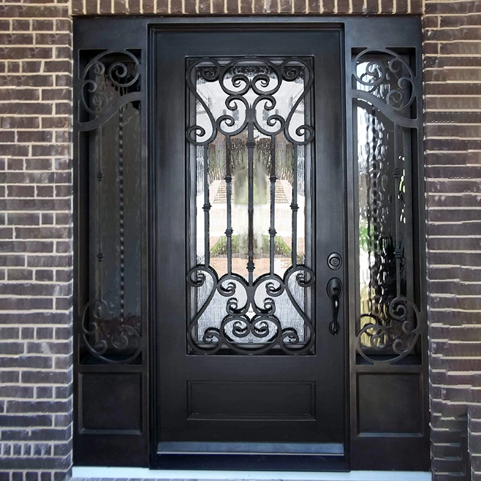 American Residential Retro Wrought Iron Door High Quality Main Entry Steel Security Door
