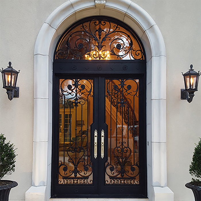 Luxury Wrought Iron French Iron Doors Modern Design Front Exterior Entrance Design