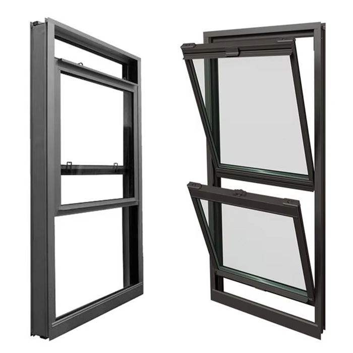 Custom Black Sash Aluminium Tempered Glass Aluminum Folding Windows
