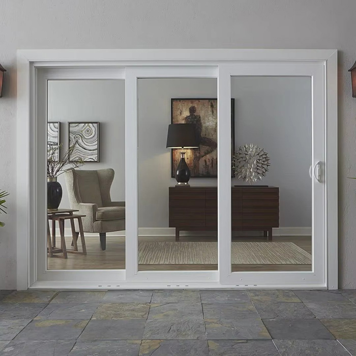 Simple Style House Custom Sliding White Aluminum Alloy Glass Door Use SGCC Tempered Glass